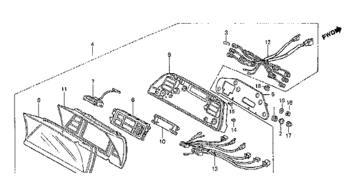 1984 Honda Aspencade : Instrument Meter Cluster Assembly (37110-MG9-831) {M2029} - Picture 6 of 7
