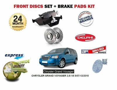 FOR CHRYSLER GRAND VOYAGER 2.8DT 3.8i 9//2007-/> REAR BRAKE DISCS DISC PADS SET