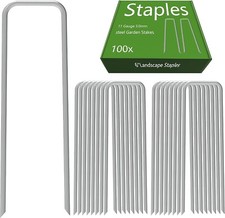 6 In. Heavy Duty Steel Garden Staples Weed Barrier Landscape Fabric 100-Pack
