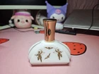 Vintage DeVilbiss White Milkglass Perfume Spray Bottle Gold Cherub Painting Trim