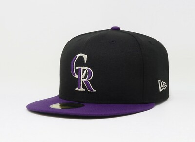 New Era 59Fifty Men Women Hat Colorado Rockies Alternate Black On Field Fit Cap