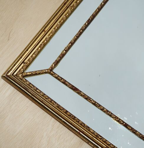 VINTAGE MID CENTURY MODERN FRENCH PORTRAIT PANELLED MIRROR WITH ORIGINAL GLASS - Picture 12 of 16