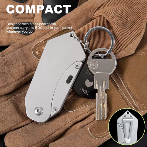 EDC Coltello Utilitario Pieghevole, Taglierina Scatola Cambio Rapido con 5 Lame Rasoio, Liner Lo - Foto 4 di 12