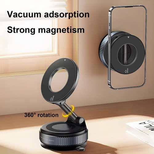 Vacuum Magnetic Phone Holder Stand For iPhone 16 15 14 13 12 For Your Car/Desk - Picture 5 of 20