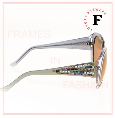 JUDITH LEIBER HEMATITE JL1686 Iridescent Gold Mirrored Jewel Crystal Sunglasses JUDITH LEIBER HEMATITE JL1686 Iridescent Gold Mirrored Jewel  main image 3