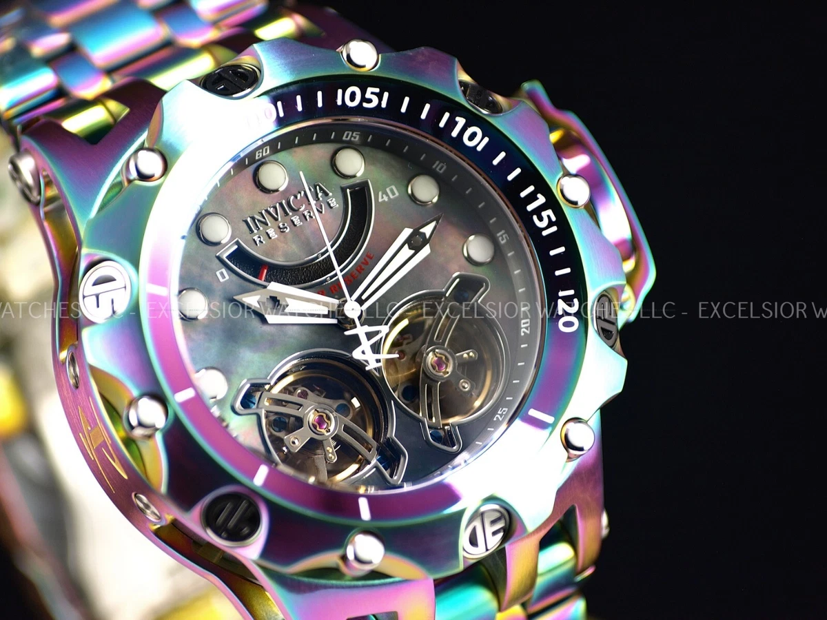 Invicta Reserve 52mm VENOM Fusion DOUBLE OPEN HEART Automatic Iridescent Watch