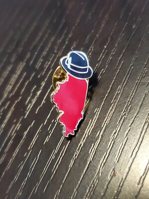 Illinois state outline with old Top Hat Pin gg