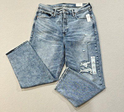 Old Navy Extra High Rise Sky-Hi Straight Jean Women's 16 Blue Button-Fly-NWT