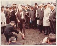 ART ROONEY SR STEELERS GROUND BREAKING 3-RIVERS 4/25/68 KICK COLOR 8X10 CLASSIC