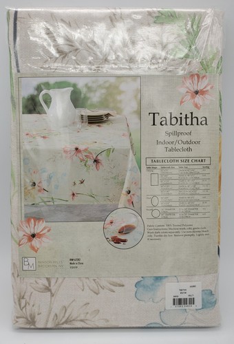 Benson Mills Tabitha Indoor Spillproof Outdoor Tablecloth Floral 60" x 104" - Picture 3 of 5