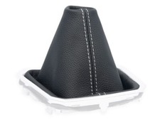 SCHALTMANSCHETTE FUR DACIA SANDERO 3 2020-2024 SCHALTSACK LEDER NAHT WEISS