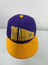 City Los Angeles LA California Snapback Hat Cap Purple and Yellow
