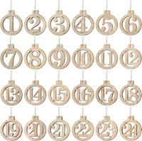 Adventskalender Zum Basteln Zahlen HolzanhäNger Runder Holzziffern Weihnachtsanh