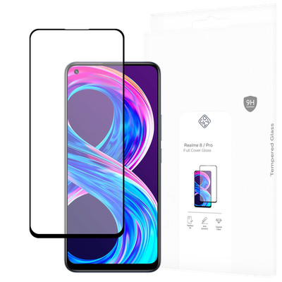 Panzerfolie Schutzglas Realme 8 Displayschutz - Cazy - Schwarz