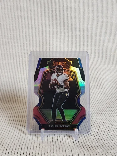 2022 Select Lamar Jackson Premier Level Black & Red Prizm Die Cut #107 Ravens 