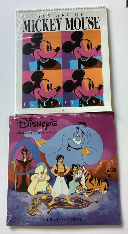 The Art of Mickey Mouse Calendar & Aladdin Calendar 1993-AA