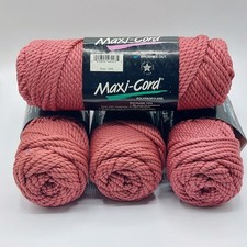 Maxi-Cord Twisted Hi Gloss Polypropylene Rose 100yds Macrame LOT OF 4 USA Made