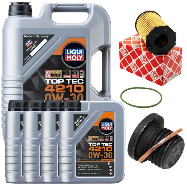 MotoröL Filter Set 0W-30 Liqui Moly 9 Liter + Schraube FüR Audi Q7 3.0 TDI 4LB-image