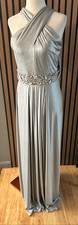 David Meister silver sparkly evening gown dre...