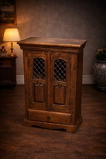 Antique Rustic Wooden Cabinet Cupboard Small Side Table Drawer Storage