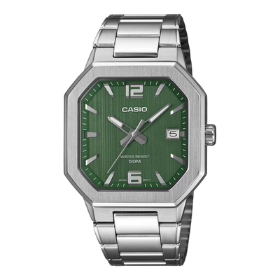 CASIO MTP‑B195 Series MTP-B195D-3A Green Dial Analog 38 mm Men's