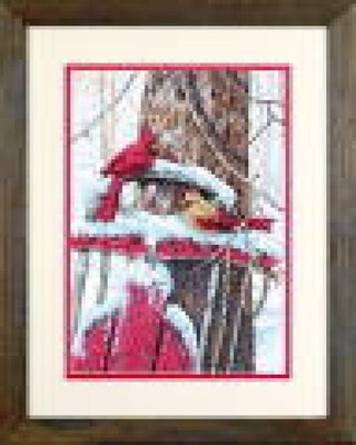 Dimensions Counted Cross Stitch Kit Cardinals on Sled