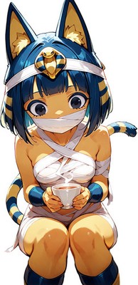 Ankha in Cafe Vinyl Car Decal Sticker 7'' Weatherproof