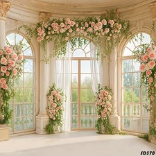 10'x10'Computer-painted Floral Window Curtain Scenic Background Backdrop SD370