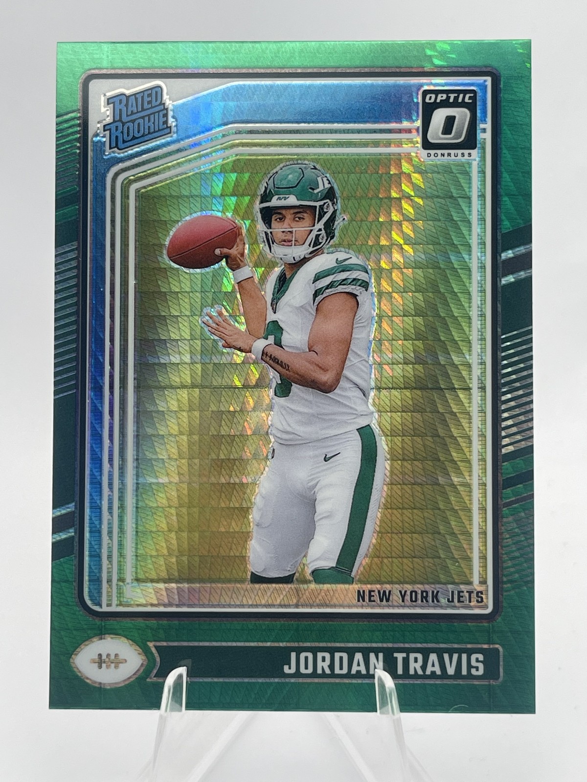 2024 Panini Donruss Optic - Rated Rookie Jordan Travis #260 Green Hyper Prizm