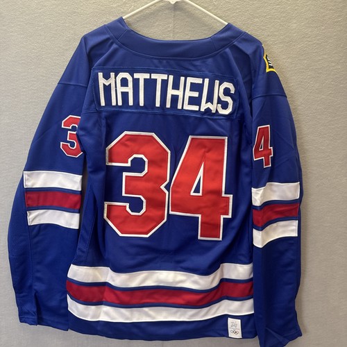 Auston Matthews #34 2026 Olympics Team USA Pick Size Jersey Blue Stitched