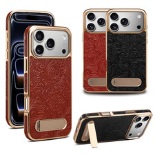 For iPhone 17 16 15 14 13 Pro Max Air Leather Mag Safe Stand Case  Glass Screen