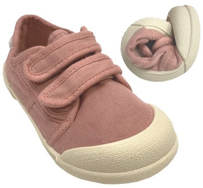 Barfußsneaker BW Canvas,  Doppelklett & Gummisohle von IGOR * LONA V * in Rosa