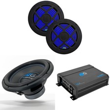 ATG Marine 4 Channel Amp  2 RGB 6.5" Coaxials  12" Subwoofer Boat Audio U...