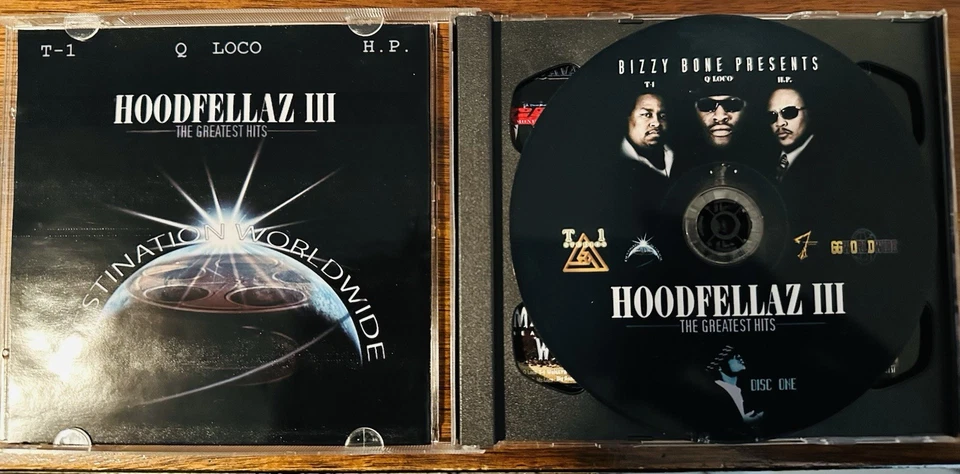 Bizzy Bone Hoodfellaz 3 The Greatest Hits 2Cd Version Feat T.1 HP QLoc VeryRare Foto 2 de 4