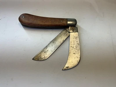 Couteau pliant FACOM 843 vintage manche bois 2 lames – Made in France - Photo 1/4