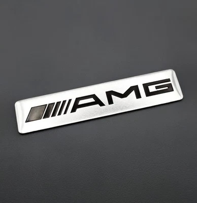 MERCEDES-BENZ AMG Silver Alloy Badge Emblem Self Adhesive Styling Sticker For Mercedes Benz