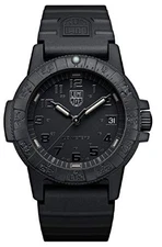 LUMINOX Watch Leather Back Sea Turtle 0300 Series Blackout 0301.BO