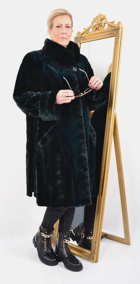 US5598 ABRIGO DE PIEL DE VISÓN ESQUILADO REAL CHAQUETA DE VISÓN RANCHO FORMA DE A TALLA 2XL ABRIGO DE VISÓN Foto 3 de 4