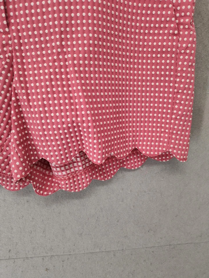 Pantalones Cortos Ann Taylor Para Mujer 12 Rosa Lunares Dobladillo Festoneado Bolsillos A Medida Verano Foto 4 de 4