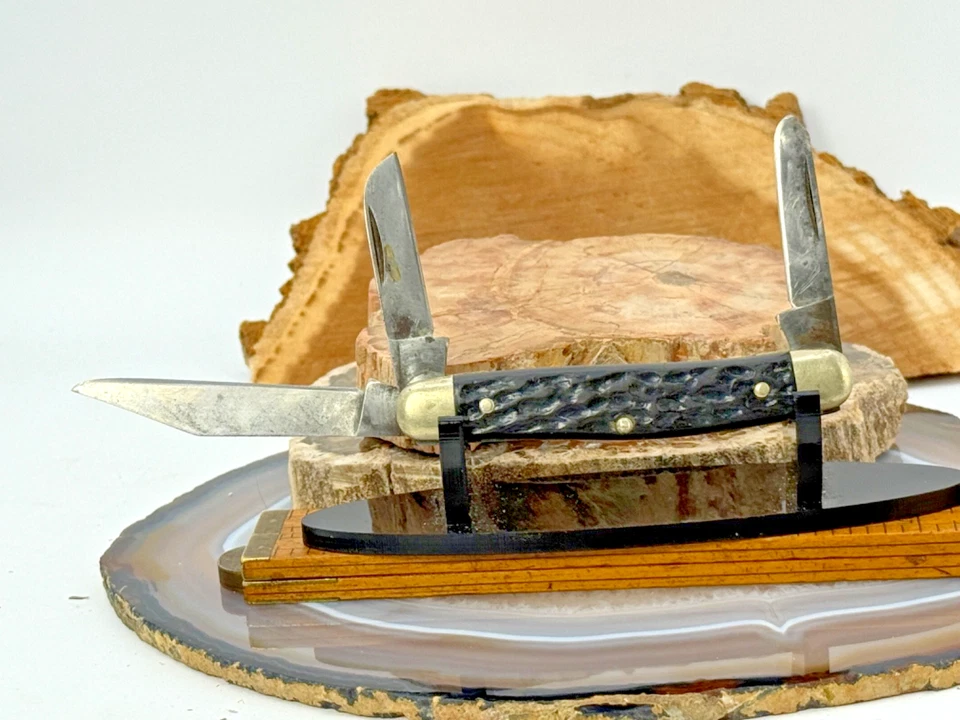 Árbol Boker Solingen Alemania 3 hojas Stockman hueso negro jigged de colección--2564,25 Foto 2 de 4