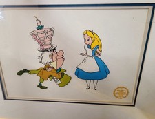 Disney Alice In Wonderland Limited Edition Serigraph Framed Art 8x10 Decor