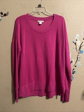 Athleta Coaster Luxe Fuchsia Sweatshirt Soft Comfy L