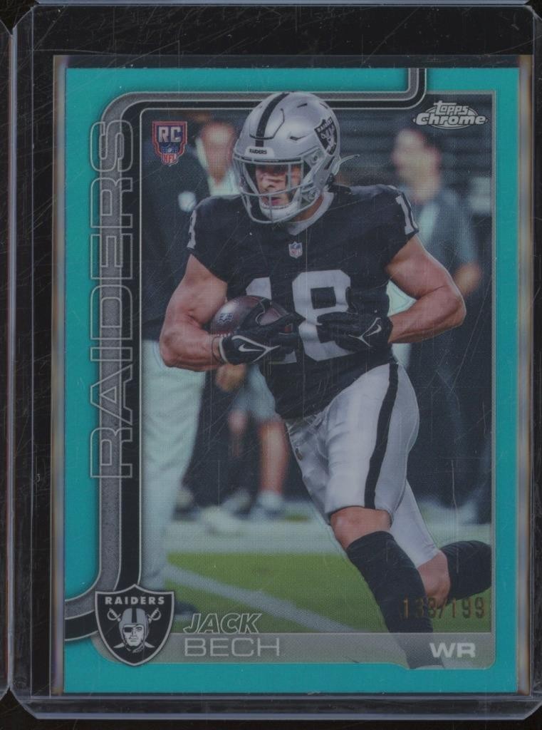 2025 Topps Chrome JACK BECH #388 RC Rookie Aqua Refractor /199 Raiders JA157