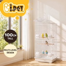 i.Pet 100cm Bird Cage Aviary Parrot Budgie White