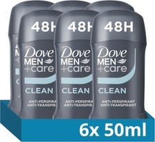 Dove Men+Care Men's Anti-Perspirant Stick Clean Comfort Deodorant 6x 50 ml