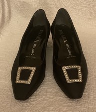 Vintage Prada Black Satin Evening Shoes Size 37