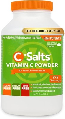 C-Salts Vitamin C Powder - 100 Pure Buffered Ascorbic Acid Powder for Immune