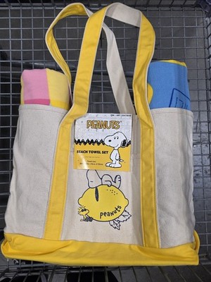 Northwest Group Peanut 2 beach towels(30x60in) and 1 Yellow tote