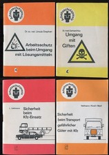 4x DDR Arbeitsschutzpraxis. Gifte. L&ouml;sungsmittel. Transport. Kfz . 1980er