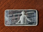 1973 Hamilton Mint Gettysburg Address Silver Art Bar. Vintage SN4342